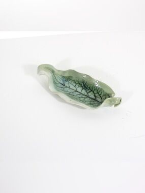 Vintage Studio Pottery Ceramic Leaf Dish
